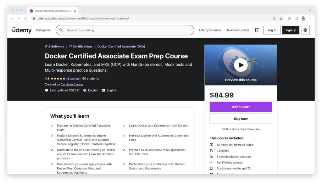 Udemy Docker Certified Associate Exam Prep Course