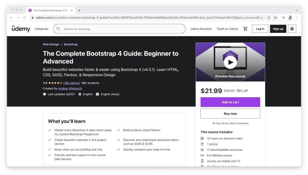 udemy the complete bootstrap 4 guide Page