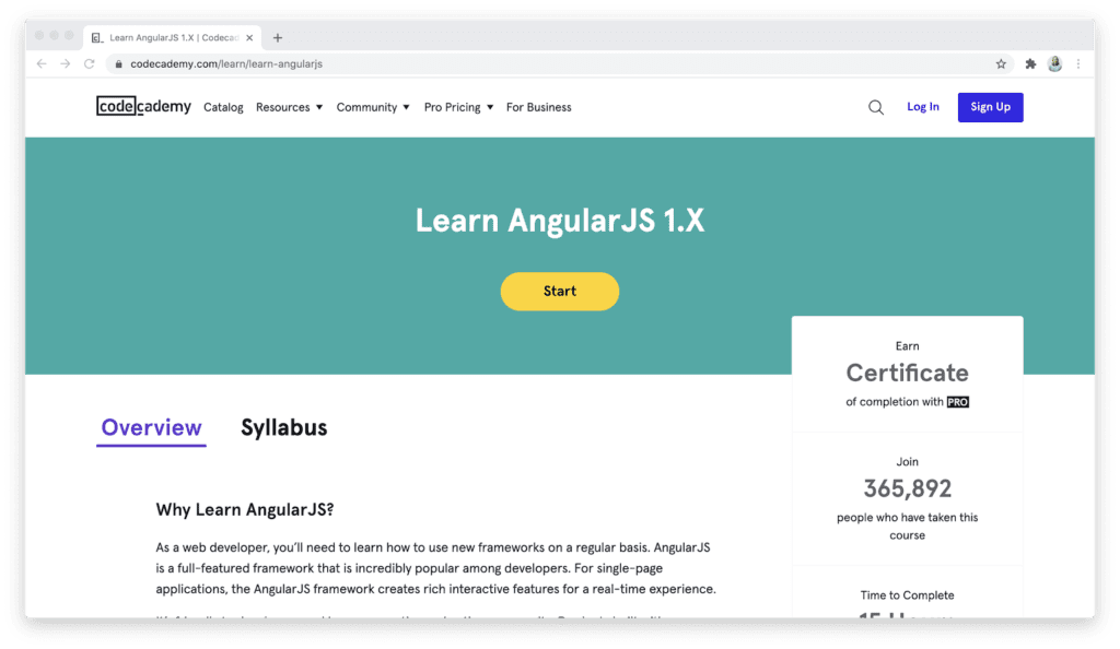codecademy learn angularjs course
