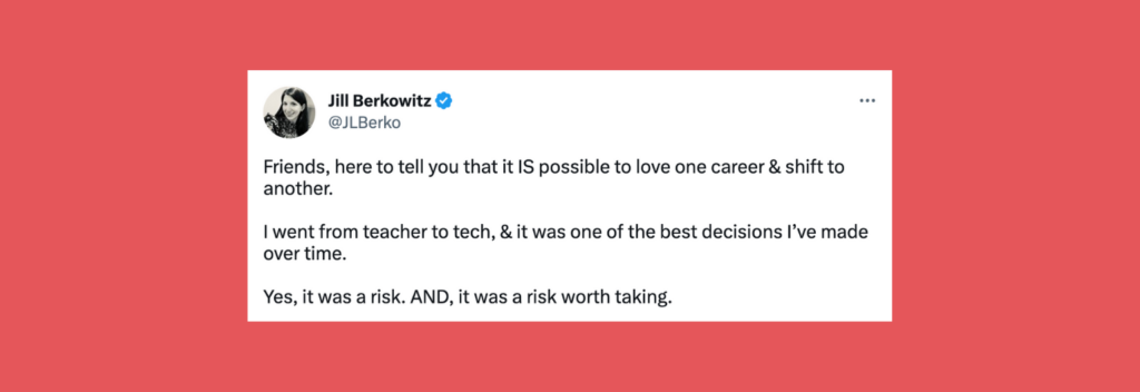 Tweet: From teacher to tech