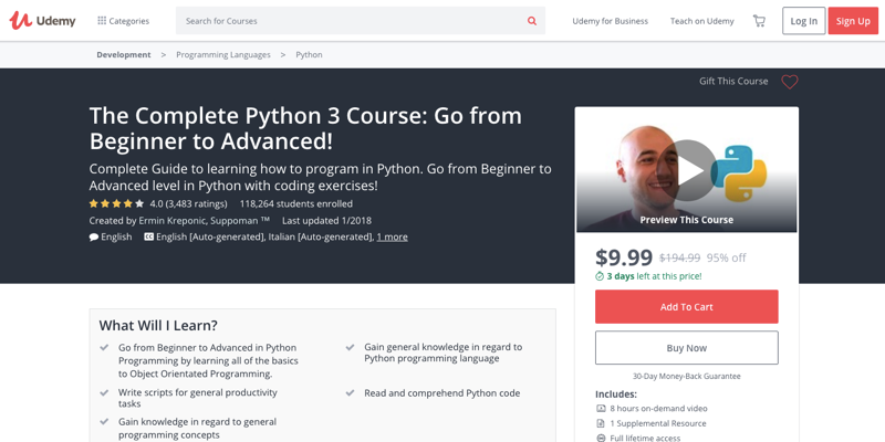 The Complete Python 3 Course